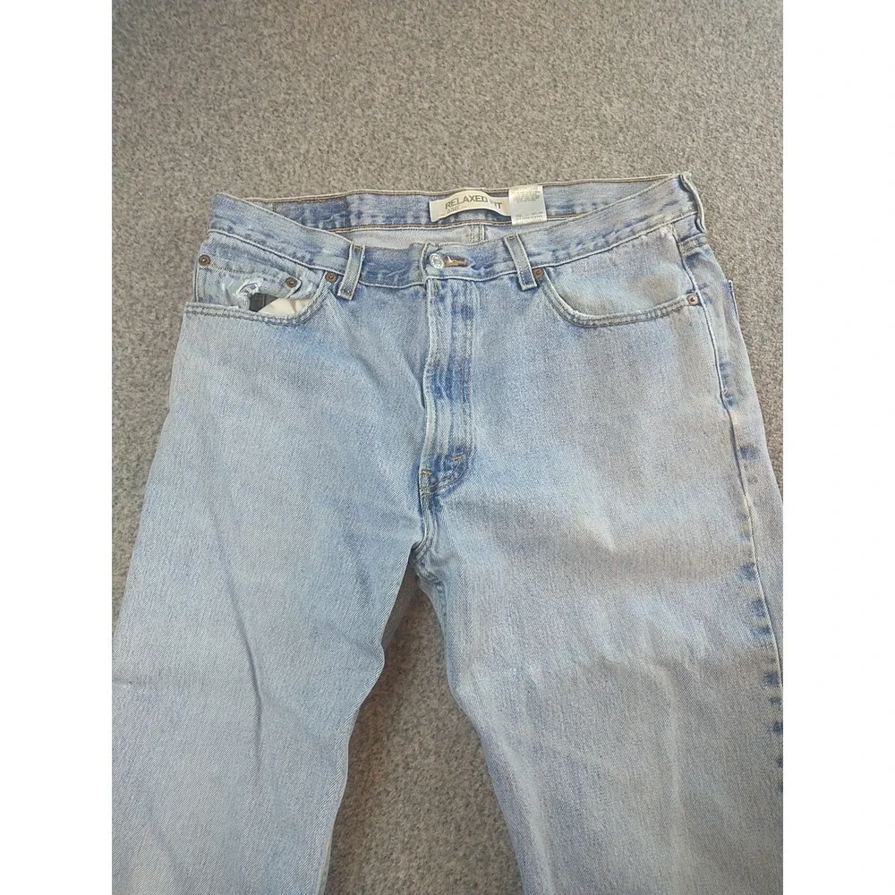 Levis 550 Relaxed Fit Jeans Mens 36x31 Light Wash Blue Denim Straight Leg 550